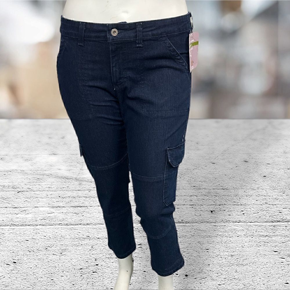 Dickies Cargo Capri Dark Wash Jeans Size 12